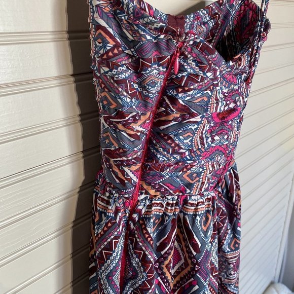 Billabong Magenta & Gray Mini Aztec Dress - Picture 3 of 6